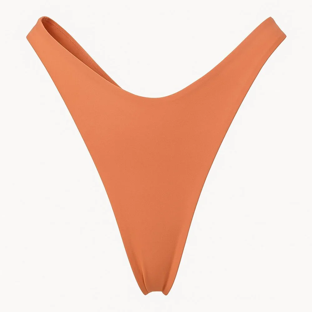 NWT L*Space‎ Classic High-Cut Bikini Bottom Orange Women’s Size XL - NWT